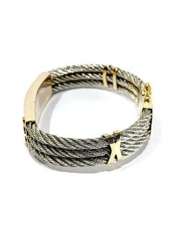 Bracelet at yellow gold and silver