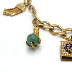 Bracelet Charms - Or, Diamants, Résine & Amazonite