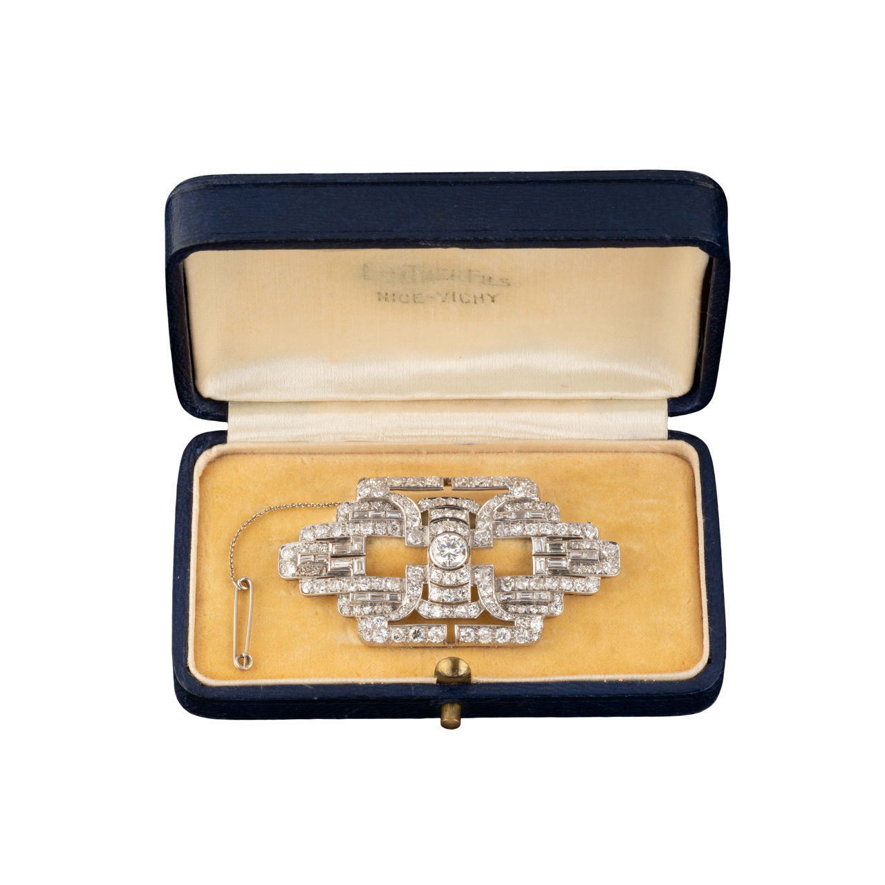 Broche Art Déco en diamants et platine