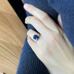 Bague - Or, Diamants & Saphir