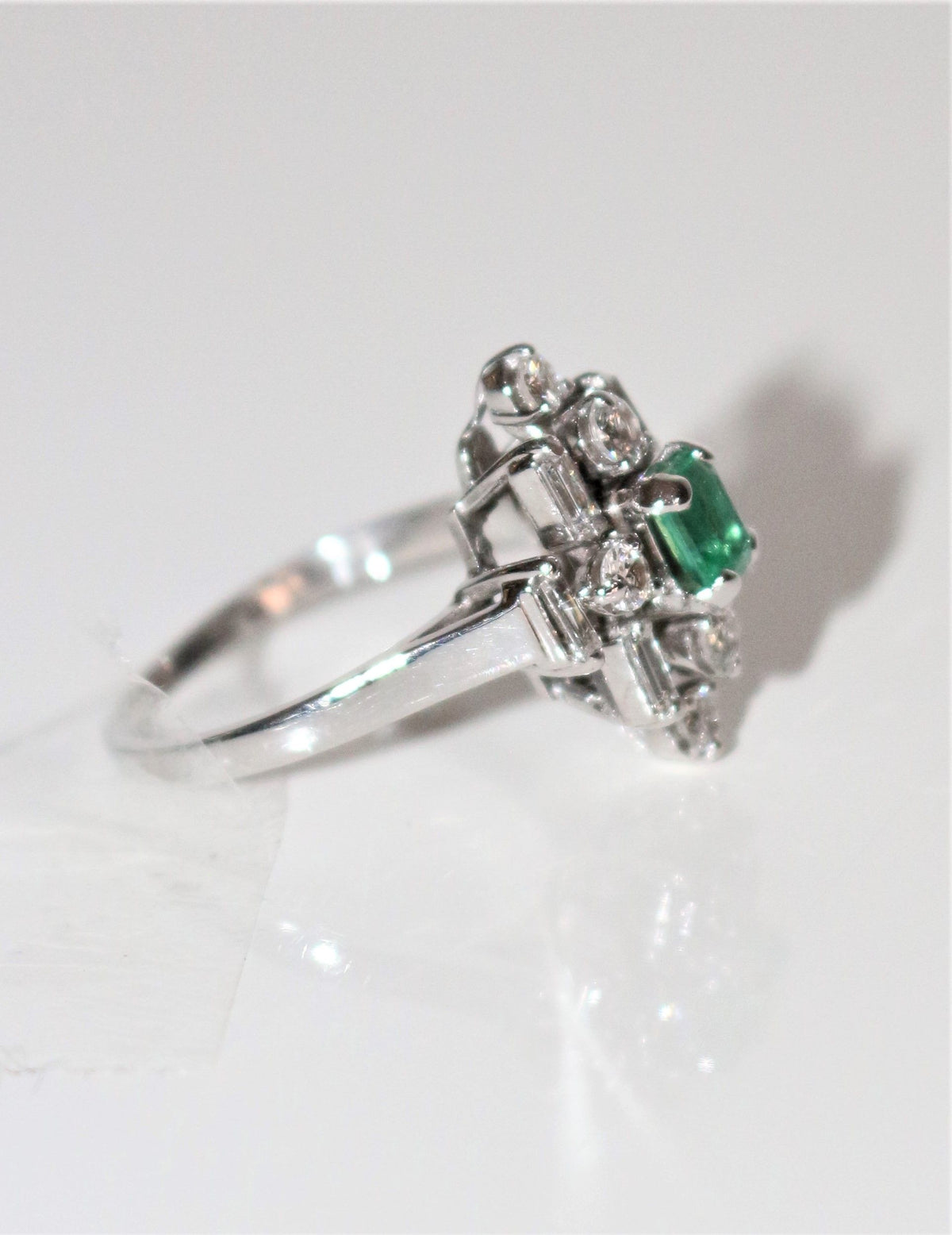 Emerald Modernist Flower Ring