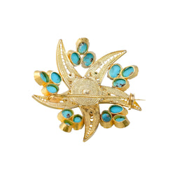 Broche Starfish « Etoile de mer » en or jaune 18 carats de l’époque Art-Déco