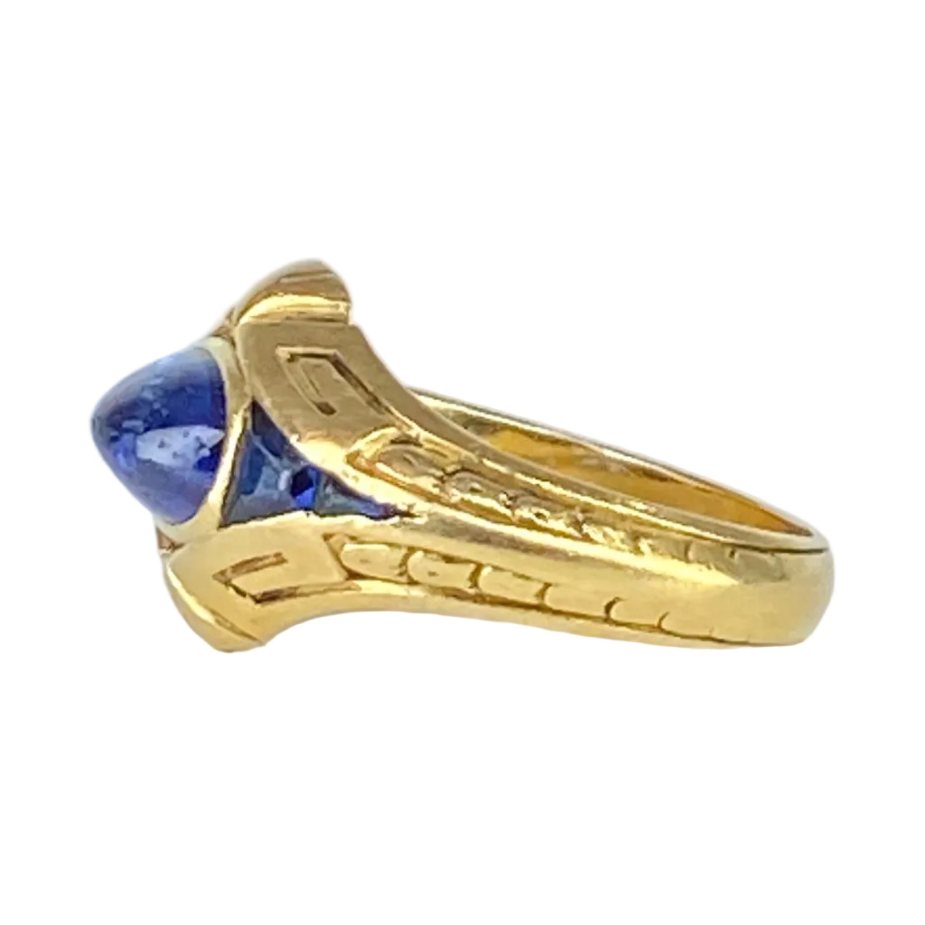 Bague Jonc en or jaune et saphirs