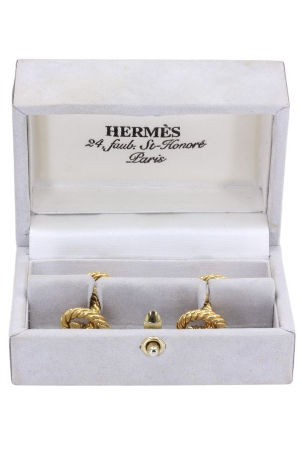 Boutons de manchettes HERMÈS Noeuds en or jaune