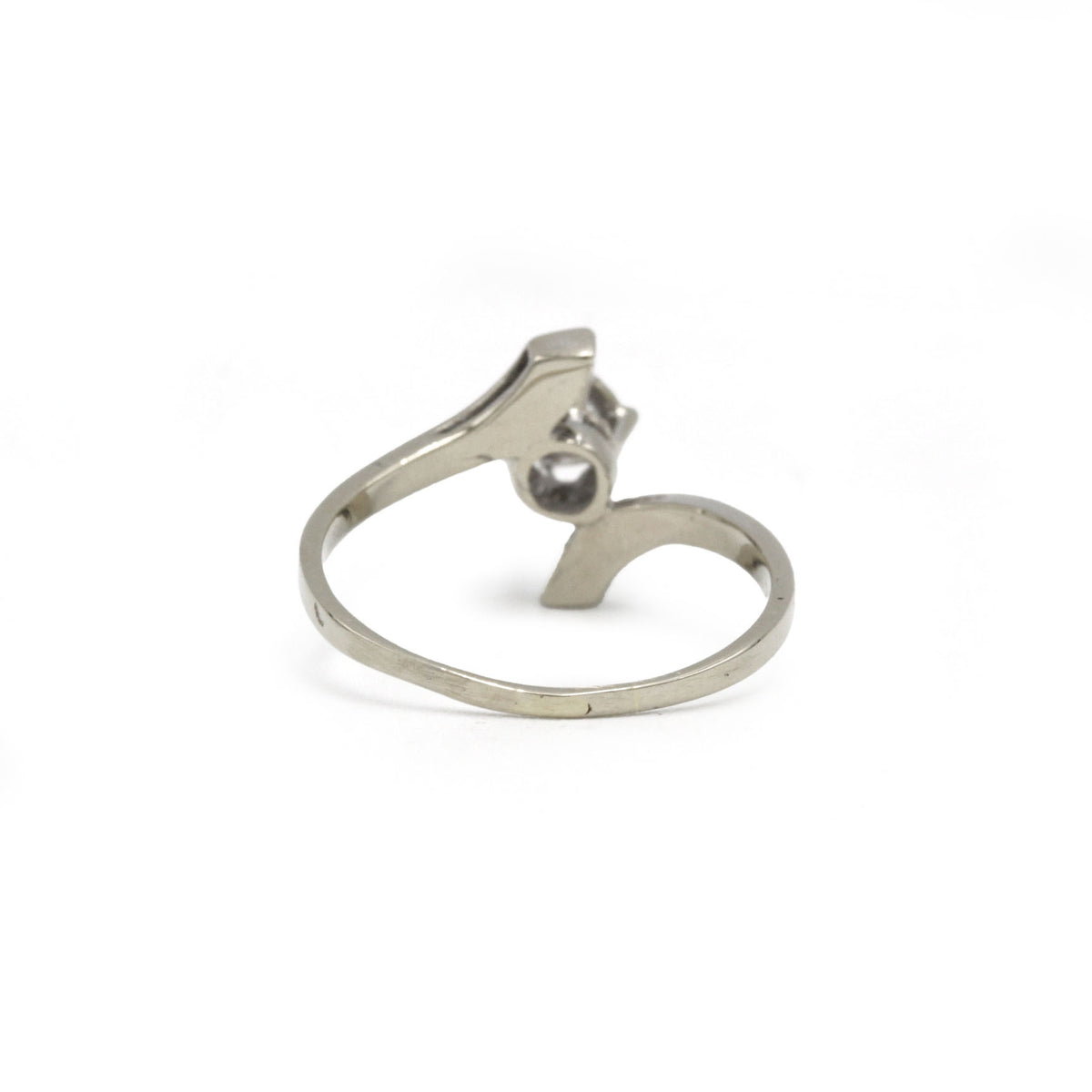 Solitaire with side markers - White gold &amp; Diamonds