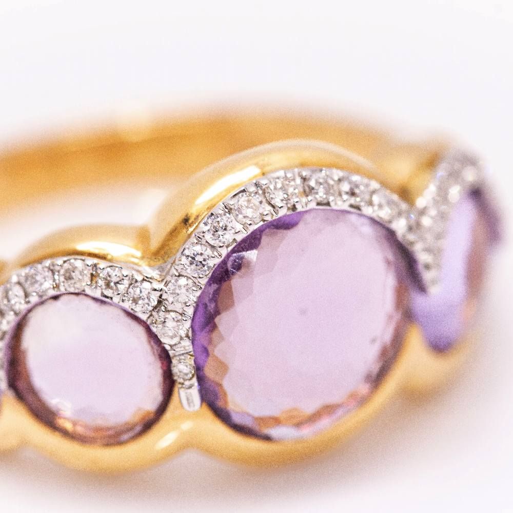 Rose gold ring with amethyst