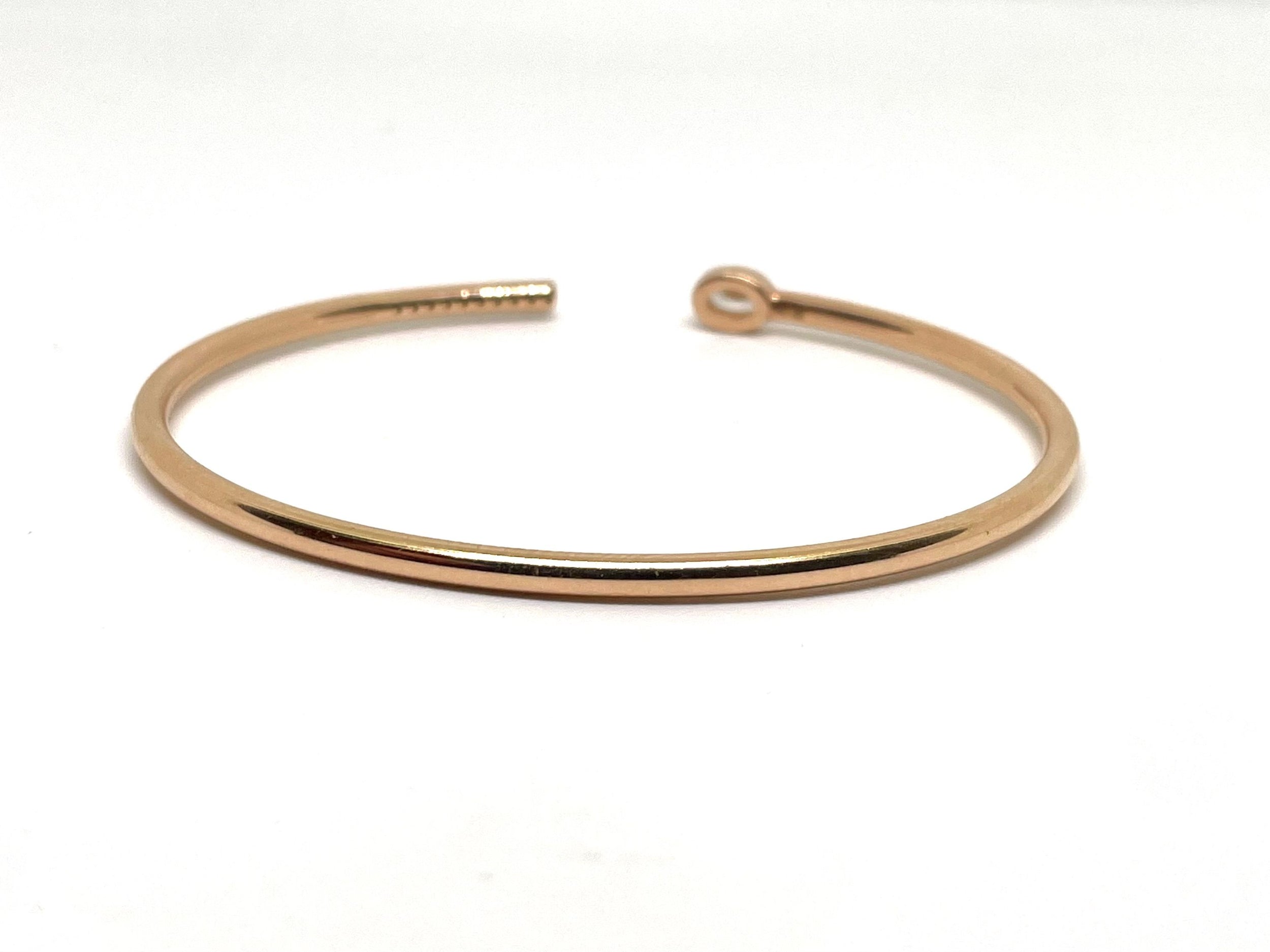 Bracelet jonc ouvert or rose et diamants