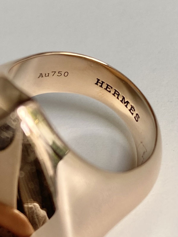 Bague HERMÈS "Collier de chien rock" en or rose 18k