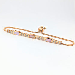 Bracelet en or rose diamants et nacre