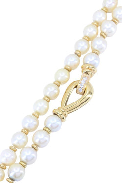 Collier de Perles en or jaune et diamants