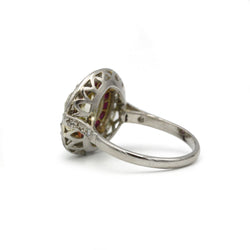 Bague art deco en platine et diamant
