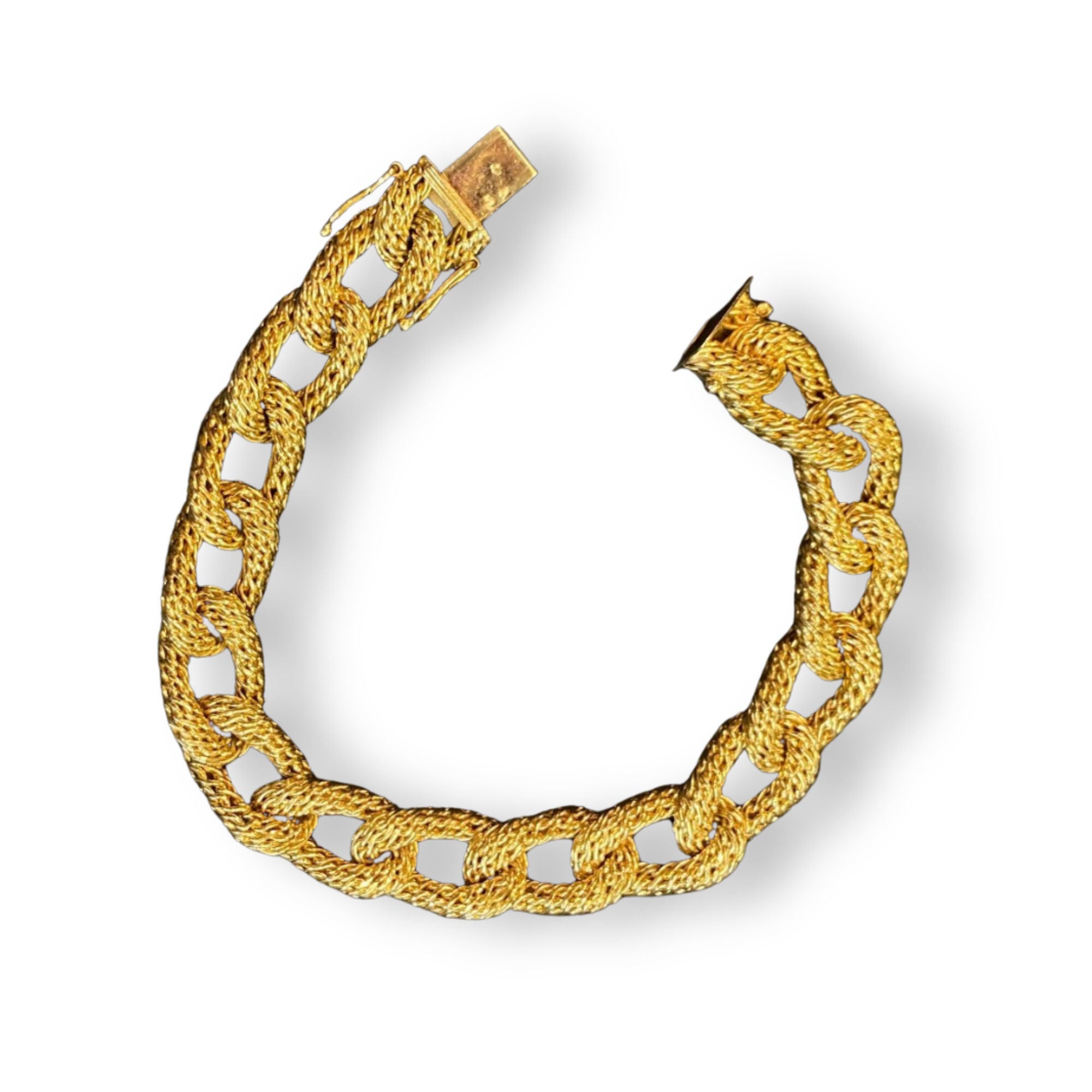 Bracelet mailles torsades en or jaune 18 carats