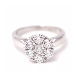 Bague rosette en or blanc