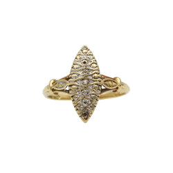 Bague marquise en or jaune et diamant