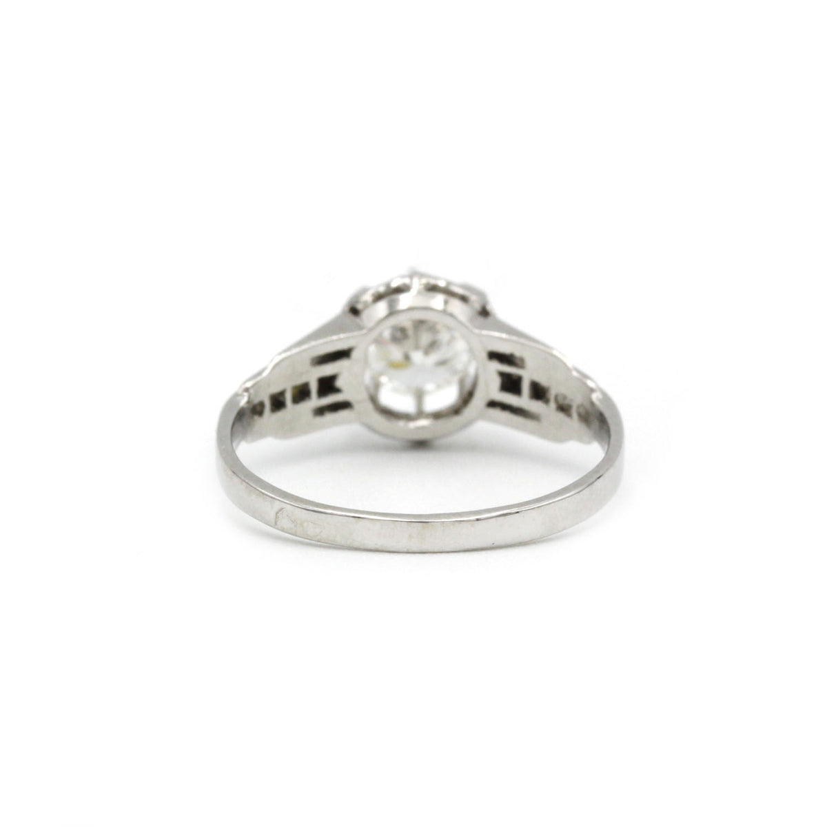 Solitaire accompagné - Platine & Diamants