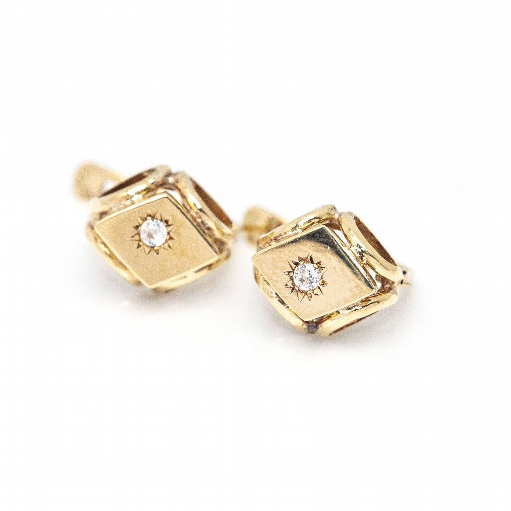 Boucles d'oreilles originales VINTAGE en or jaune