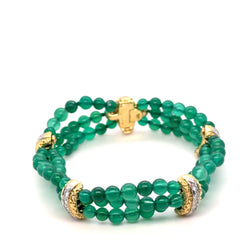 Van Cleef & ARPELS - Bracelet or jaune Chrysoprase et diamants