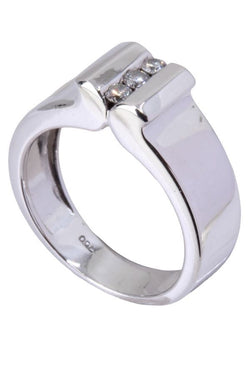 Bague trilogie diamants en or blanc