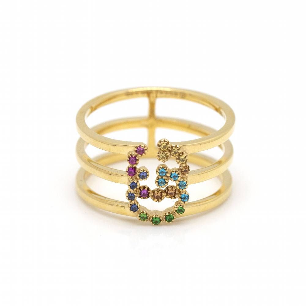 Bague GUCCI en or jaune avec saphirs d'occasion