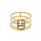 Bague GUCCI en or jaune avec saphirs d'occasion