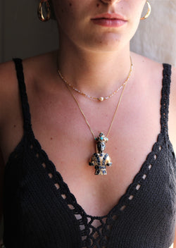 Moor's head or Moretto in yellow gold and silver