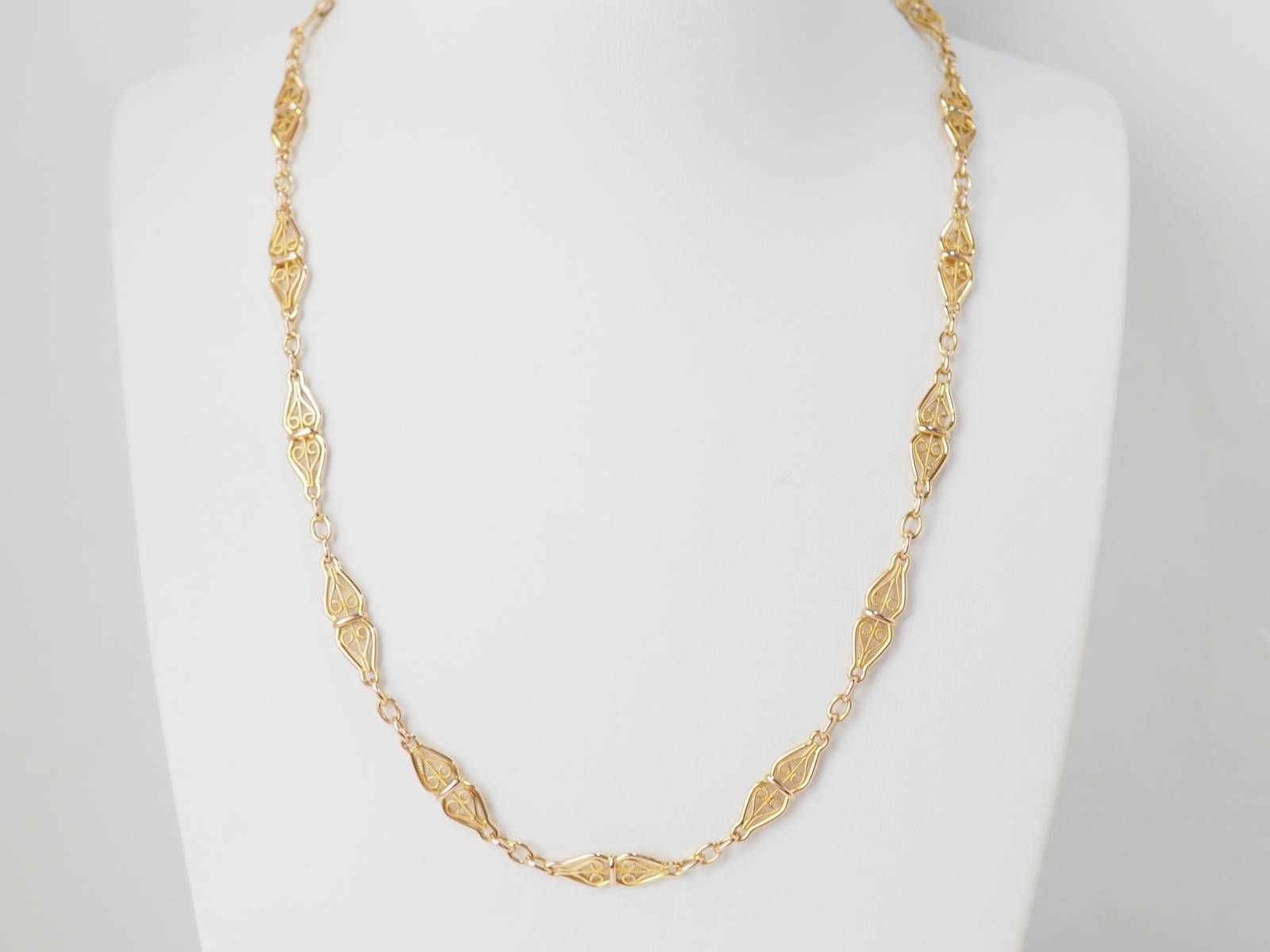 Collier maille filigrane en or jaune