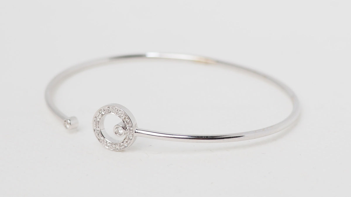 Bracelet Jonc flexible en or blanc et diamants