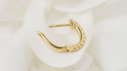 Yellow gold and diamond earrings