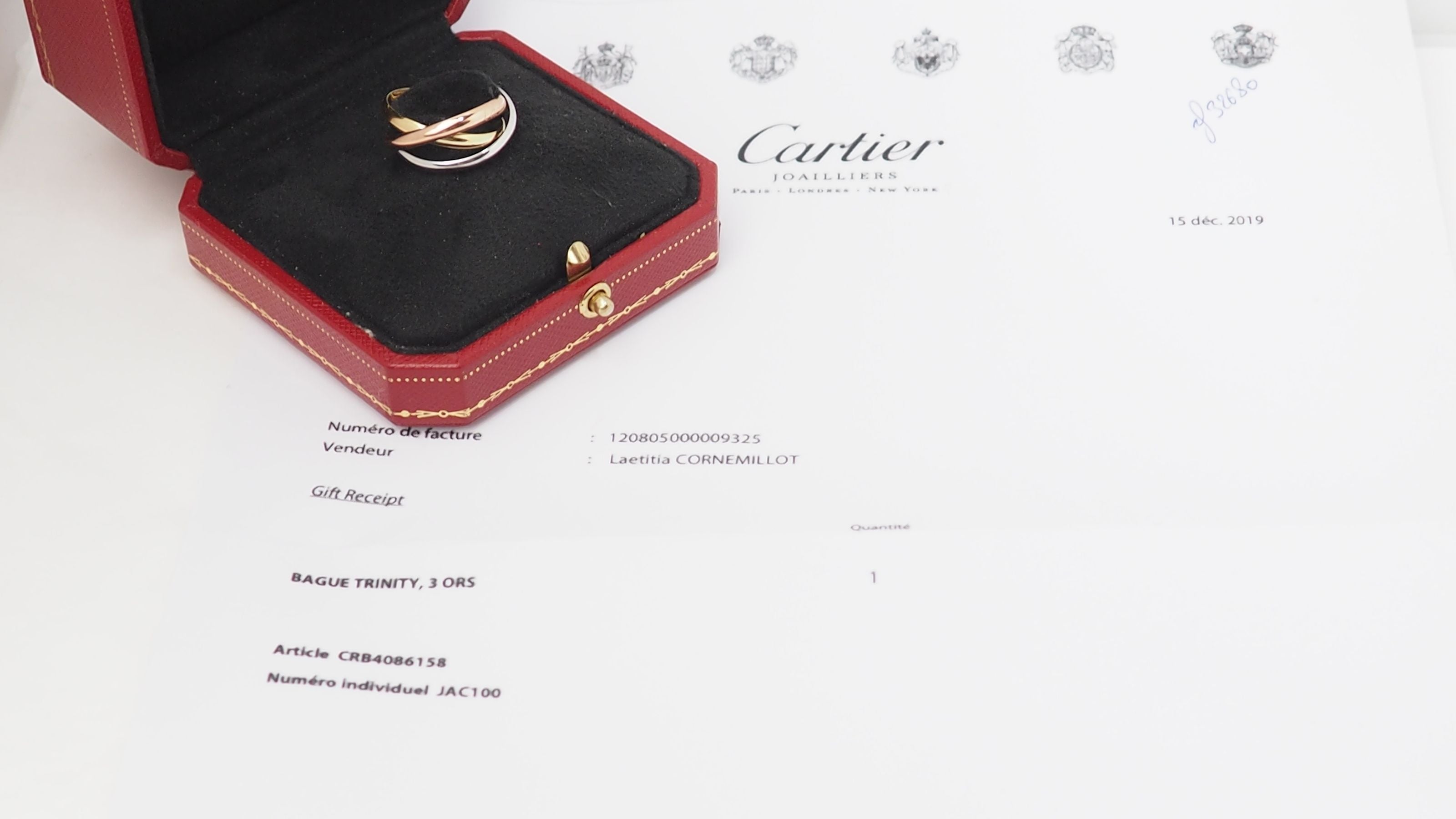 Cartier Trinity 3 gold ring 