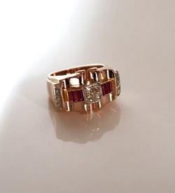 Ruby diamond tank ring