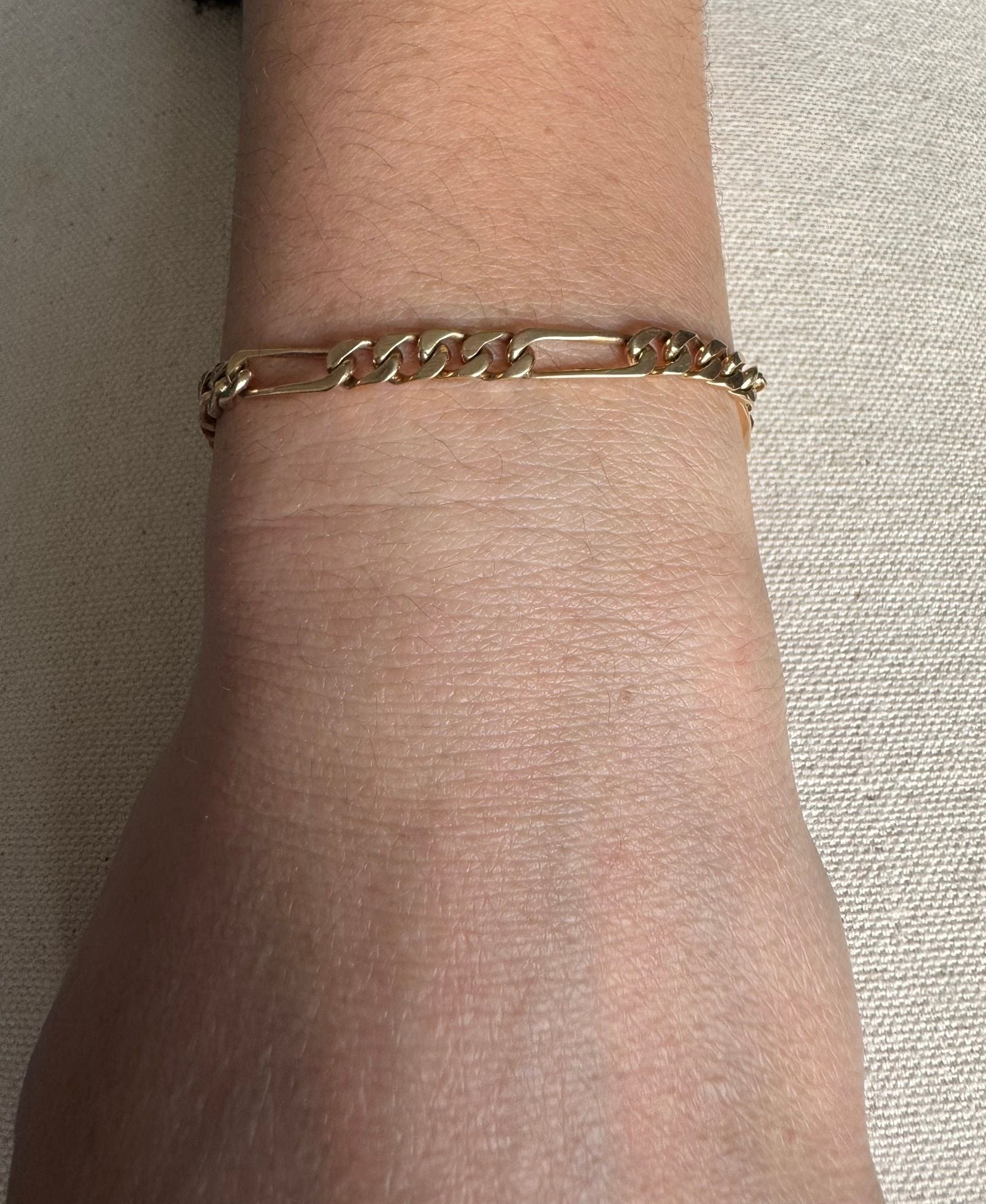 Bracelet En Or Rose Mailles Figaro