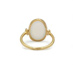Bague or jaune 750 et pierre de lune