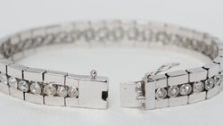 Old river bracelet in white gold and diamonds 