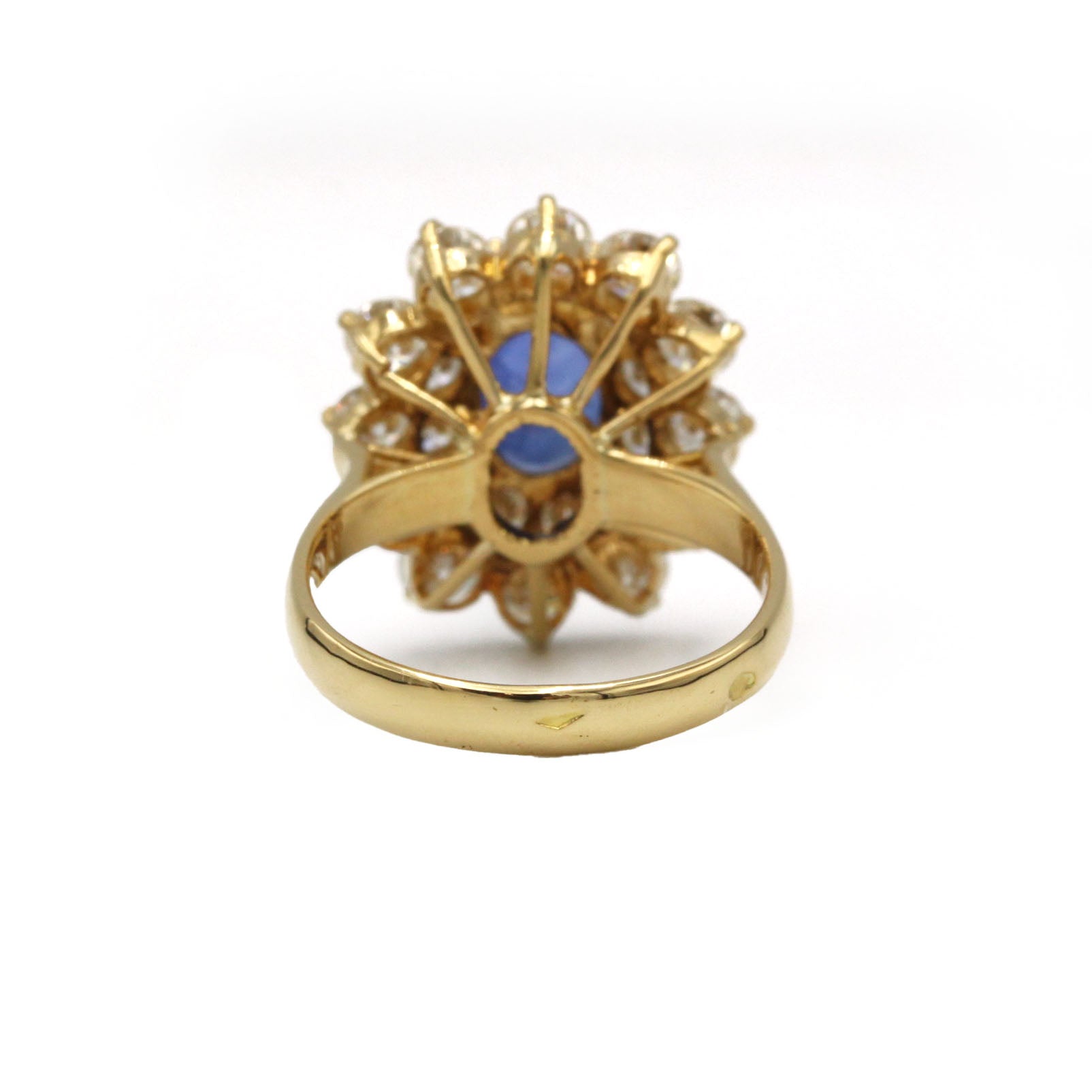 Ring Marguerite - Yellow gold, diamonds & Sapphire