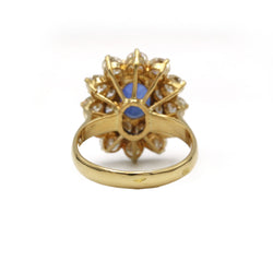 Ring Marguerite - Yellow gold, diamonds & Sapphire