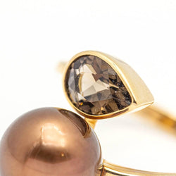 Bague FUMME en or rose et quartz