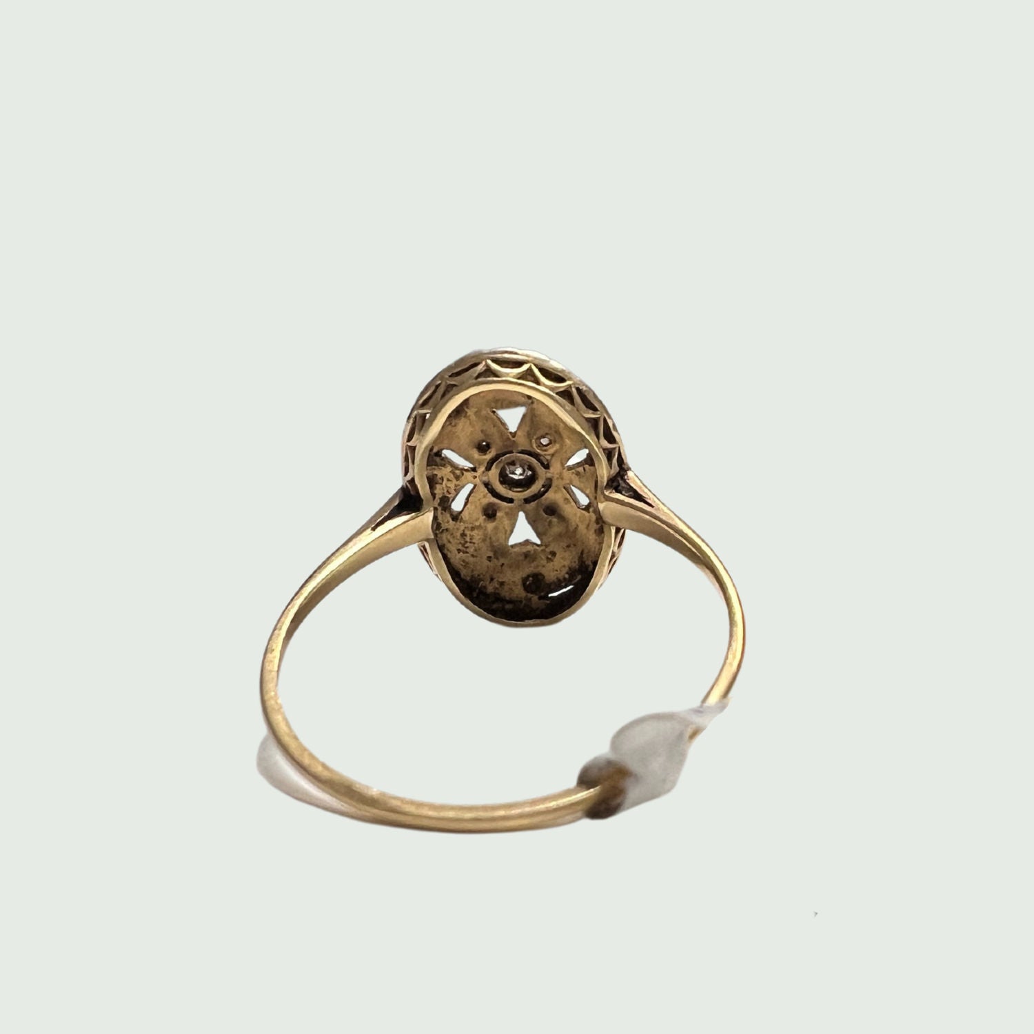 SORTIJA de PLATINO y ORO 18 kts ART DECO AÑOS 1930-35  con DIAMANTES