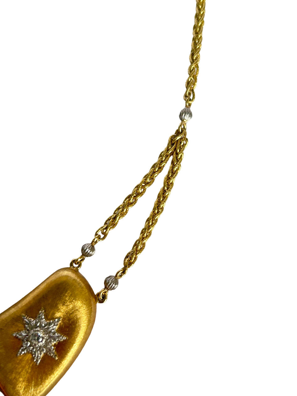 Collier plastron BUCCELLATI Macri Joaillerie en or jaune, or blanc et diamants