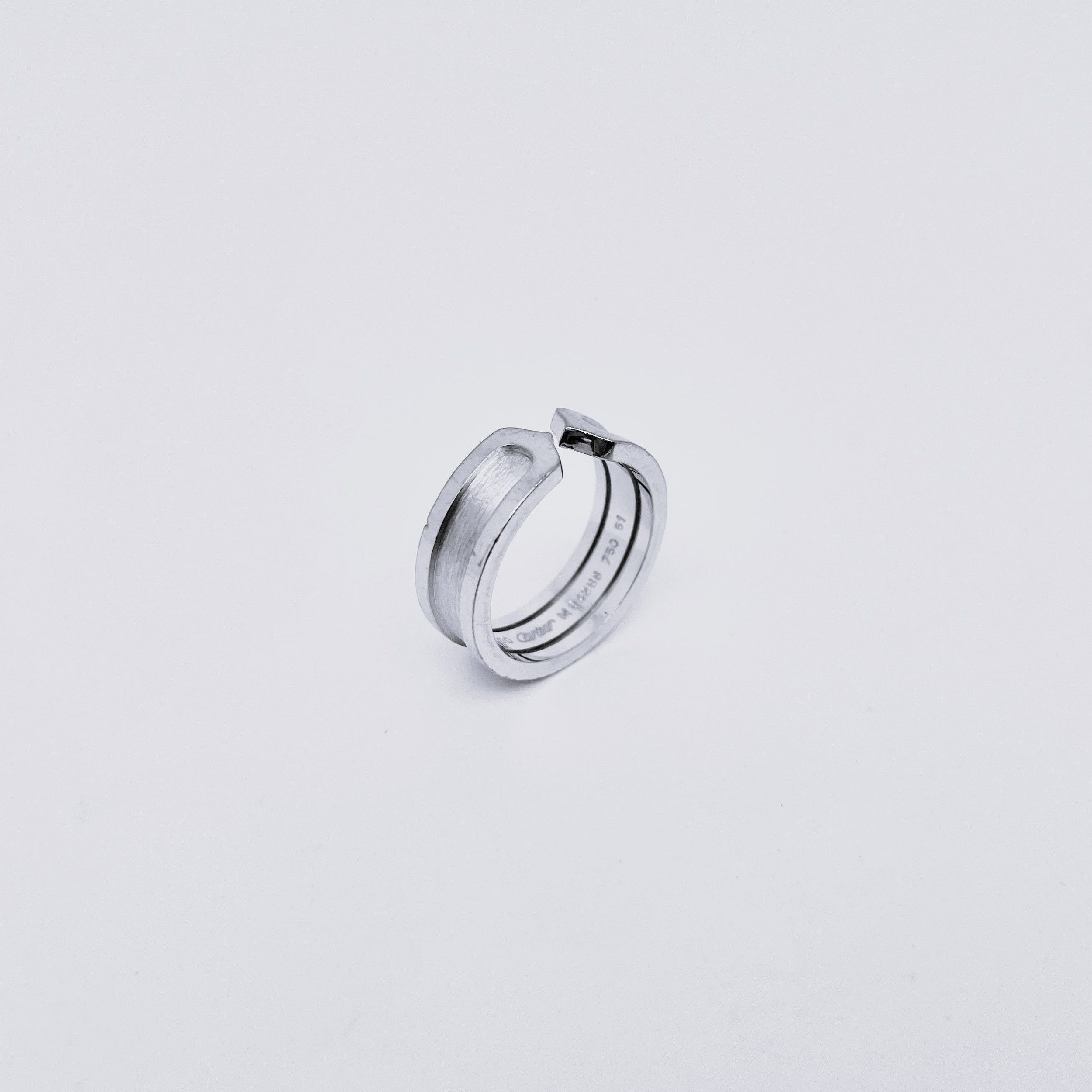CARTIER "Double C" Bandeau Ring in White Gold