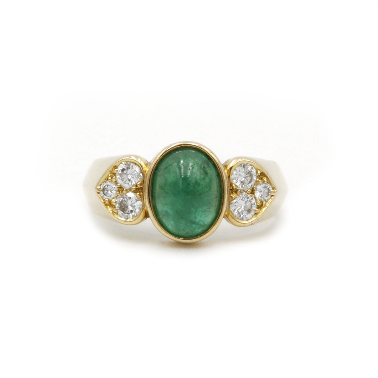 Bague - Or, émeraude & diamants