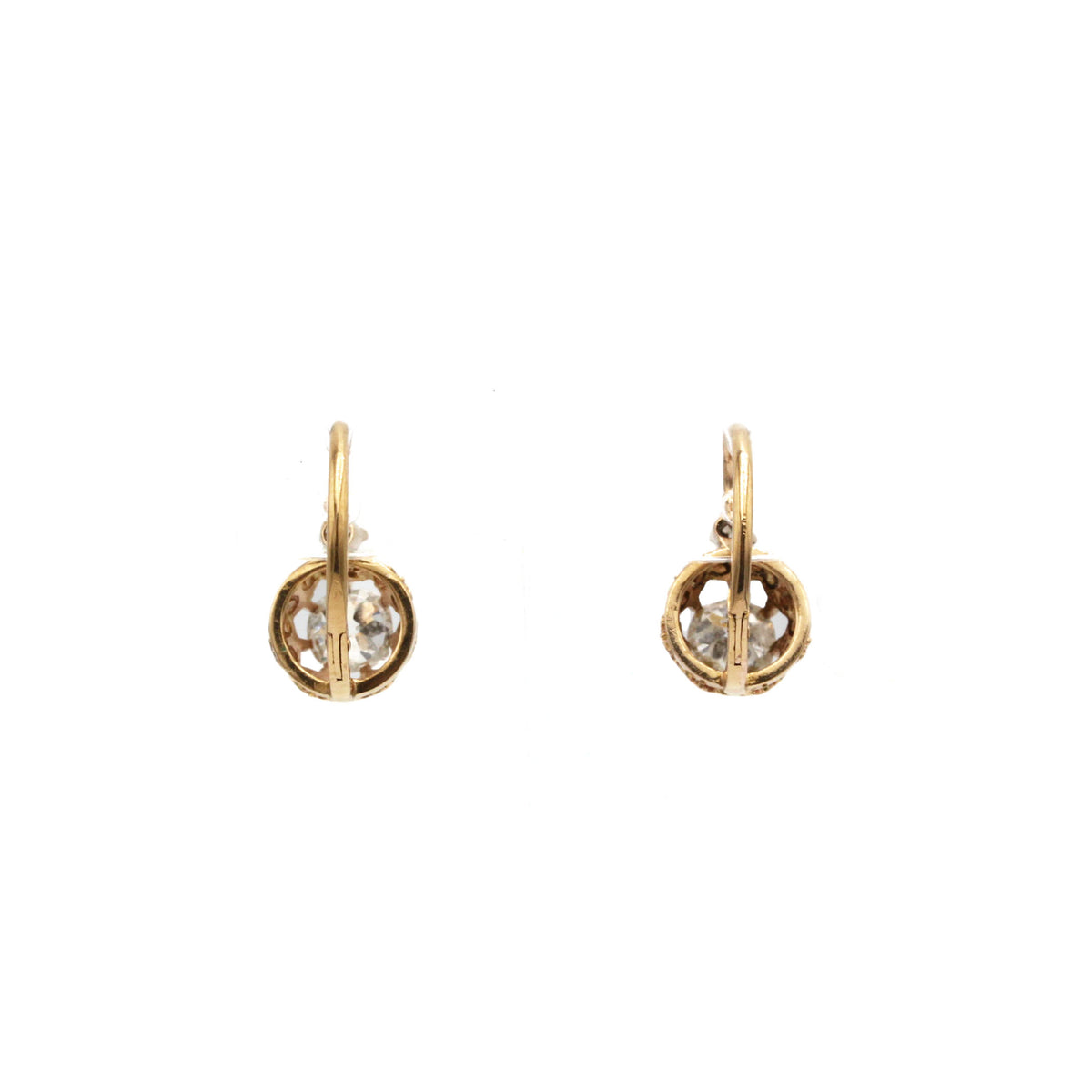 Sleeper Earrings - Rose Gold &amp; Diamonds