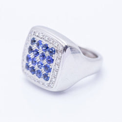 Bague en or avec diamants et saphirs d'occasion