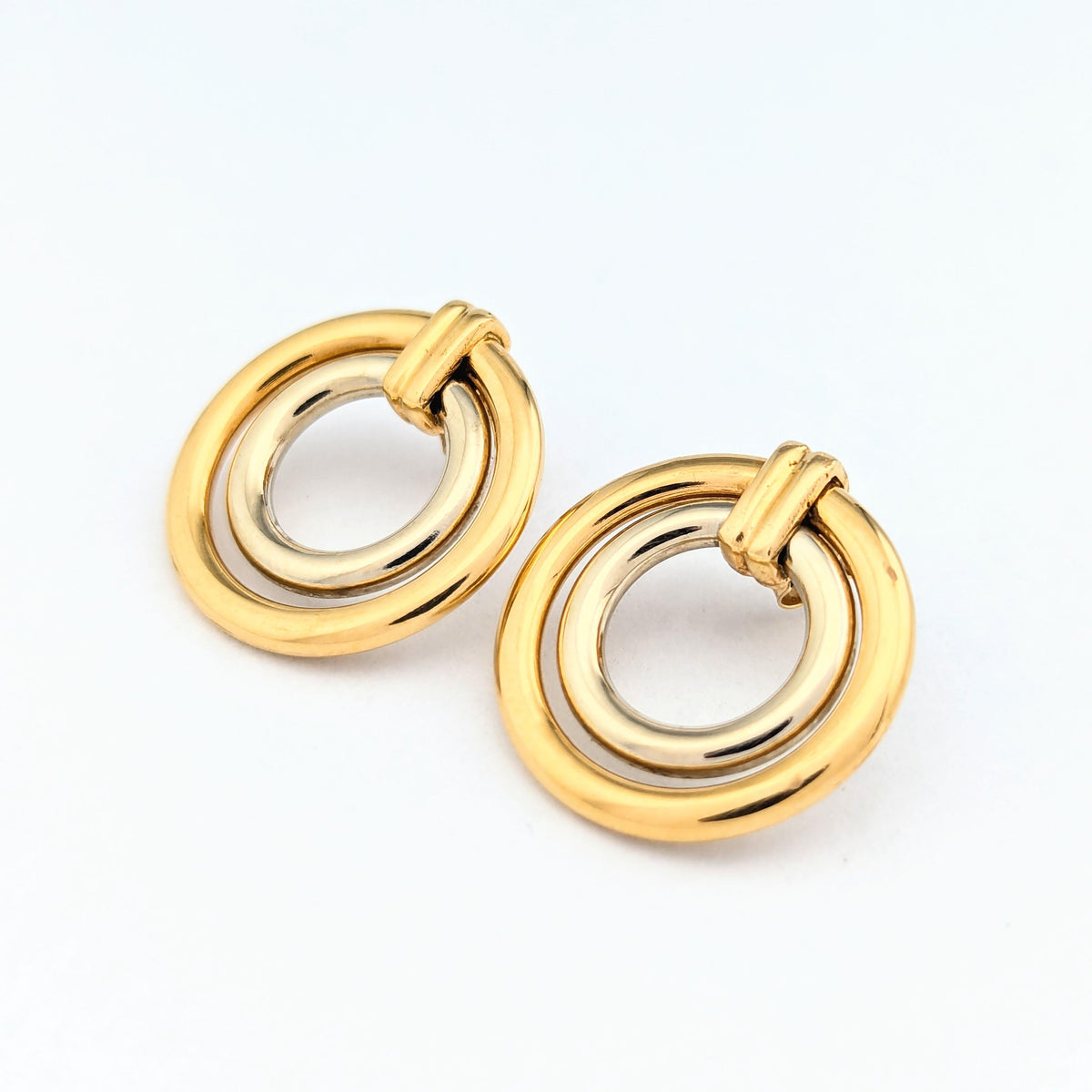 Two-Tone Gold Earrings