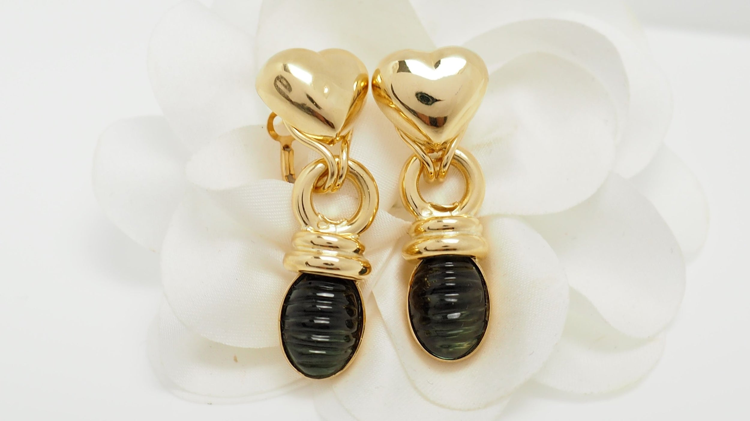 Yellow gold and tourmaline earrings 