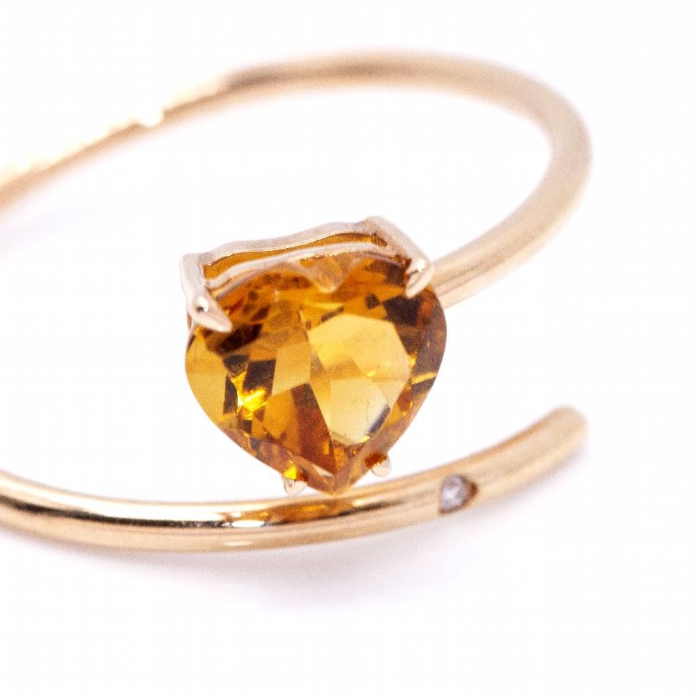 Bague en forme de coeur de citrine