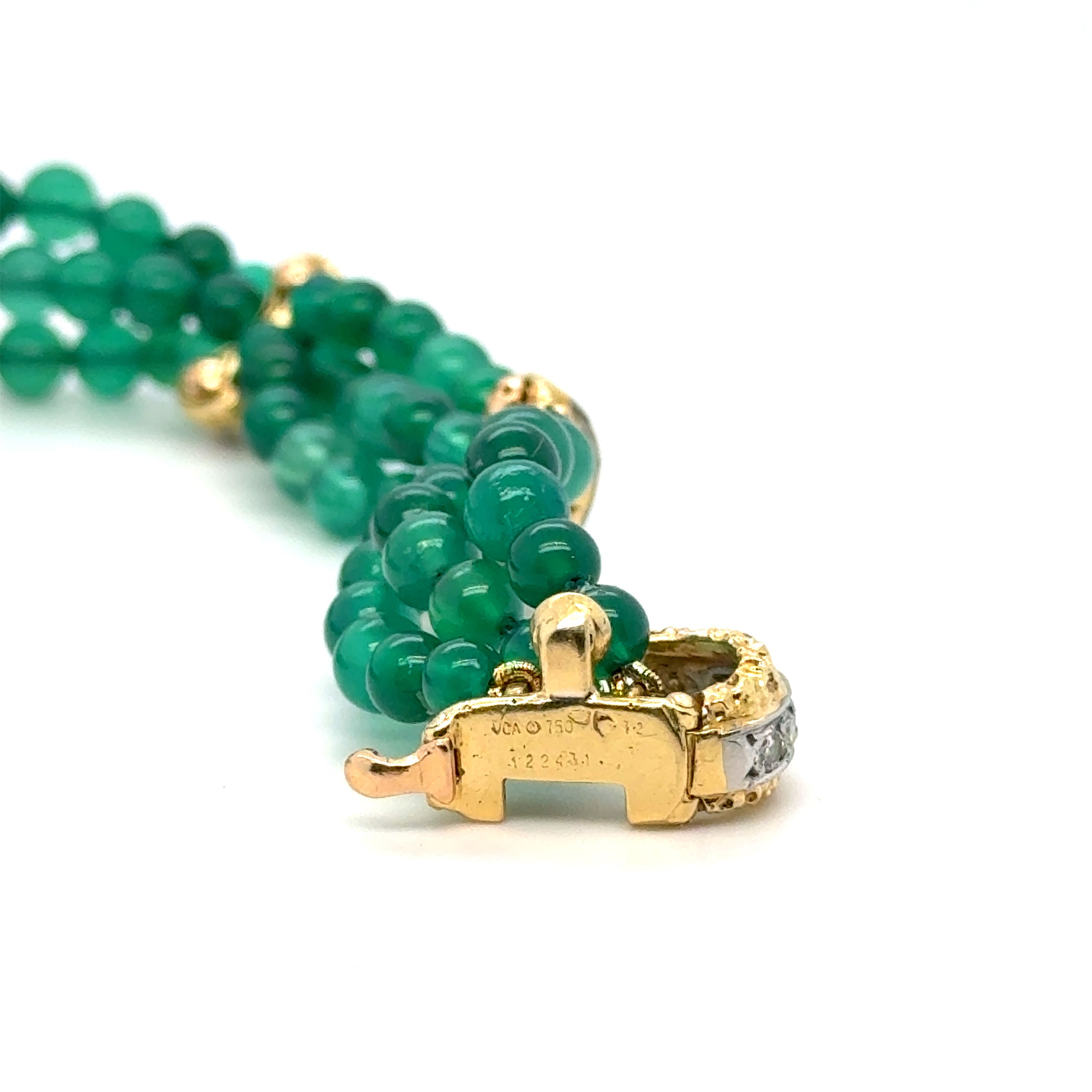 Van Cleef & ARPELS - Bracelet or jaune Chrysoprase et diamants