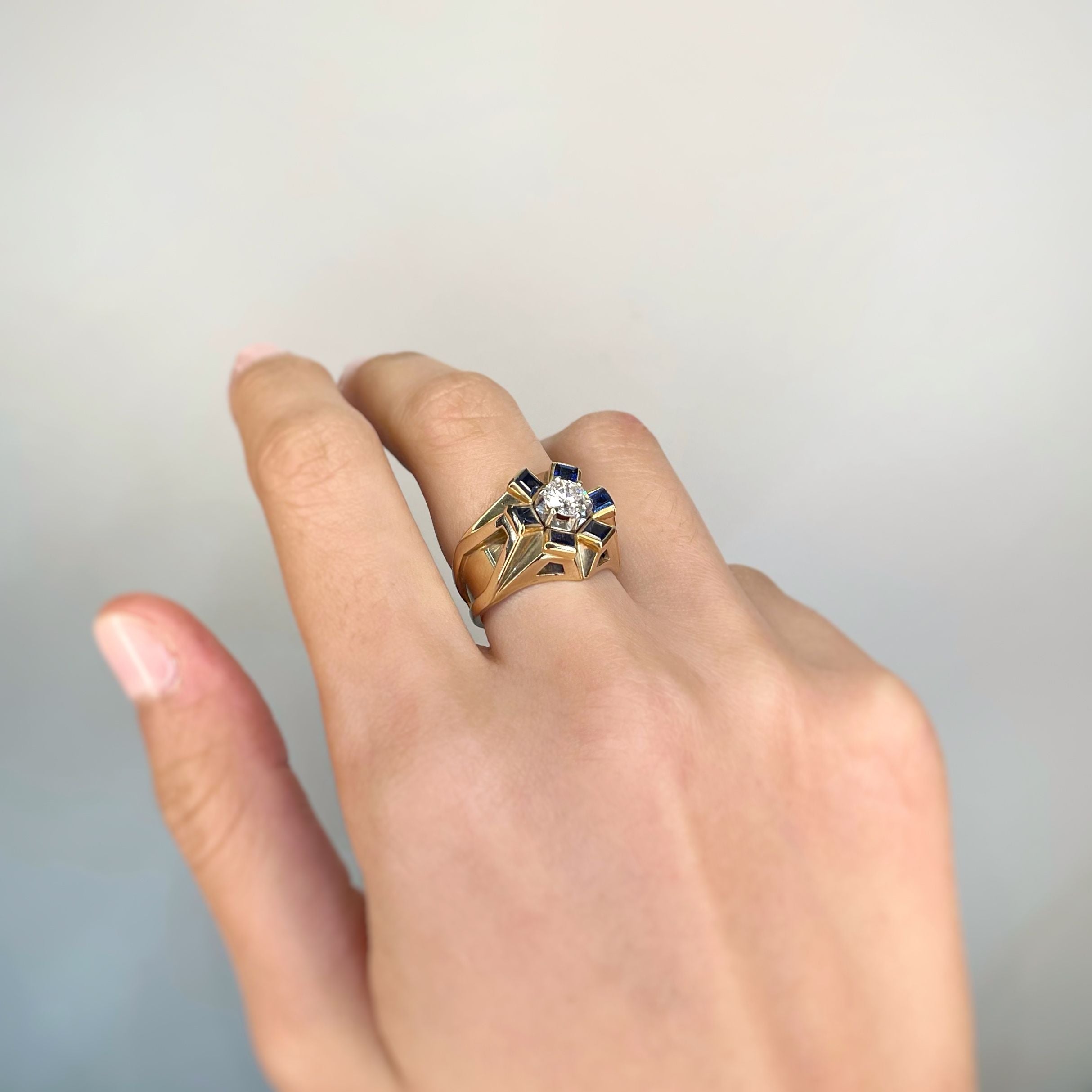 Ring - Gold, Platinum, Diamond and Sapphires