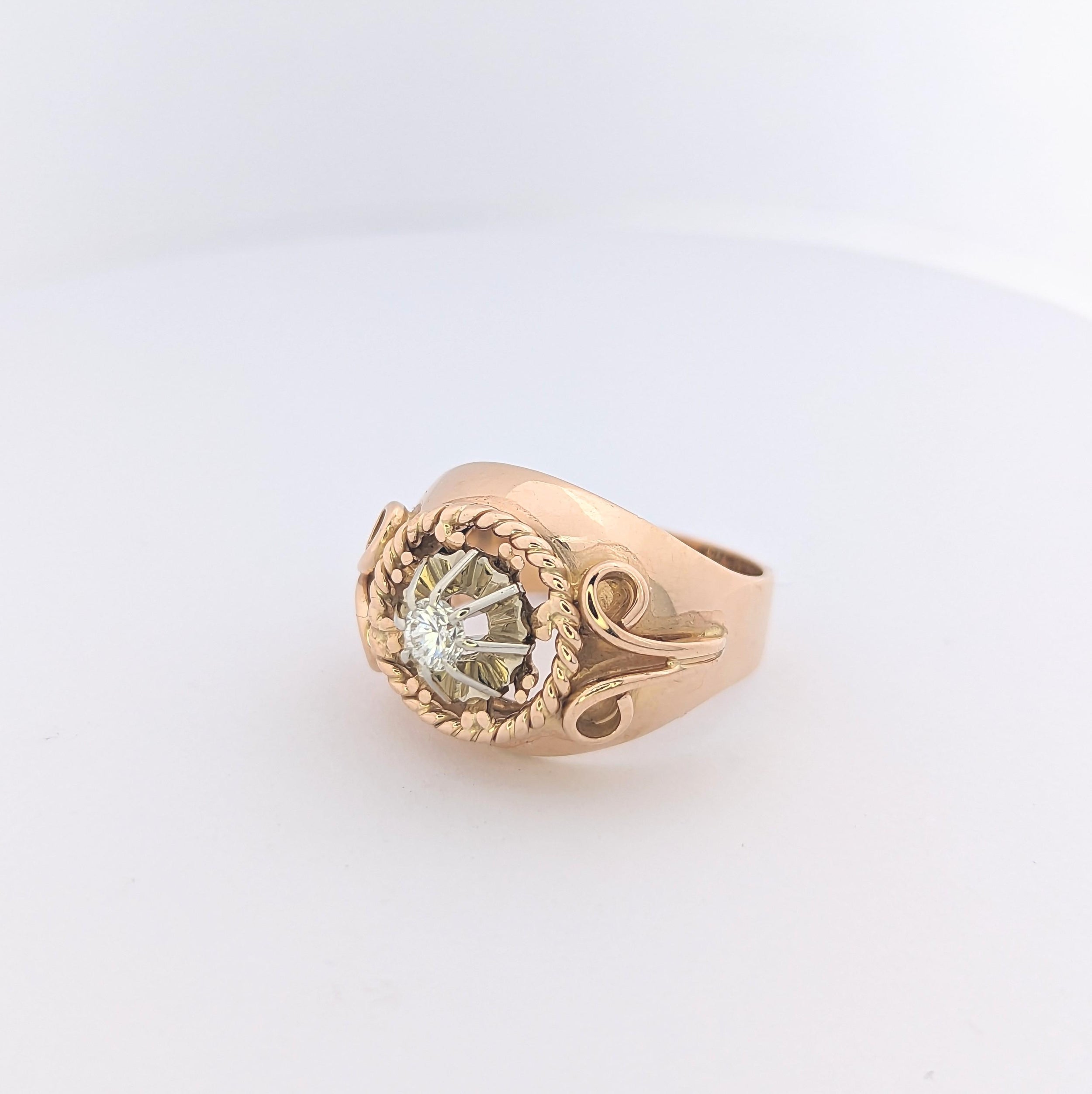 Bague en or rose et diamant