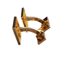 Boutons de manchette guillochés en or jaune