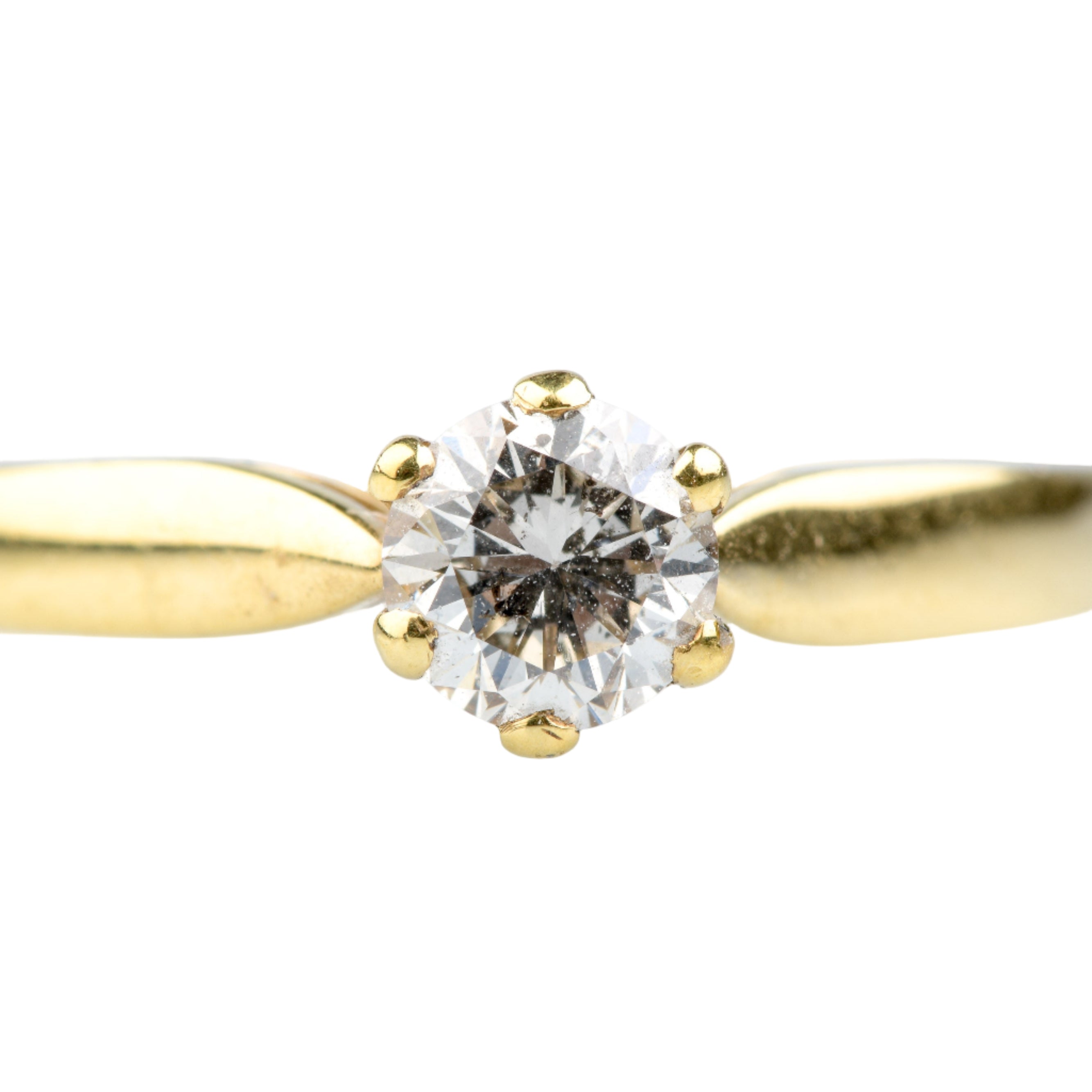Bague solitaire en or jaune et diamant